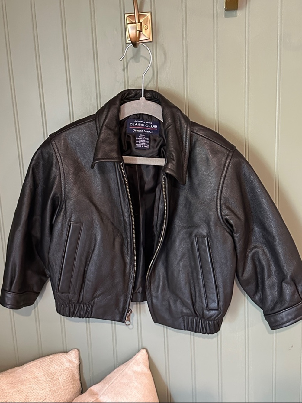 Toddler Leather Bomber Jacker!!